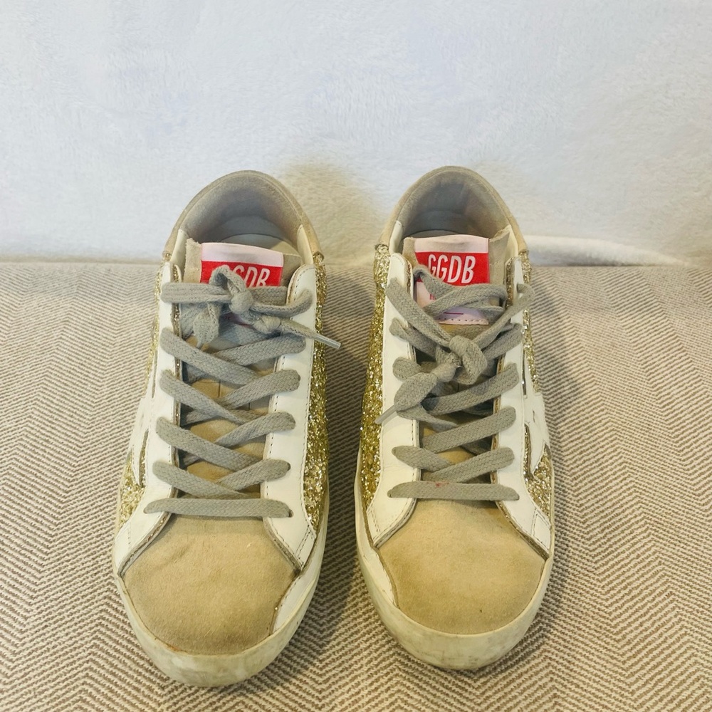 Golden goose- Superstar Sneaker in Light Yellow, Beige, & White